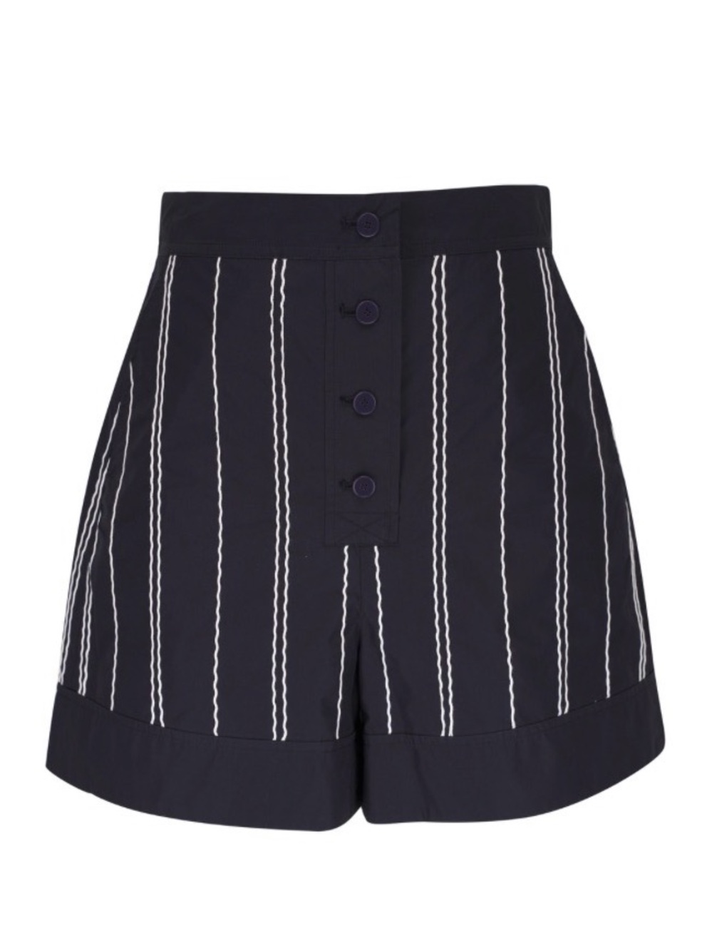 3.1 Phillip Lim Midnight Poplin Wave Embroidered Shorts NEW NWT